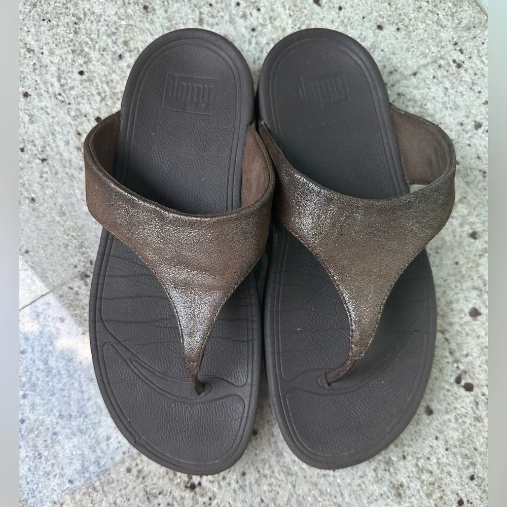 Fitflop Lulu Shimmer Black Silver Microwobbleboard - Picture 3 of 5